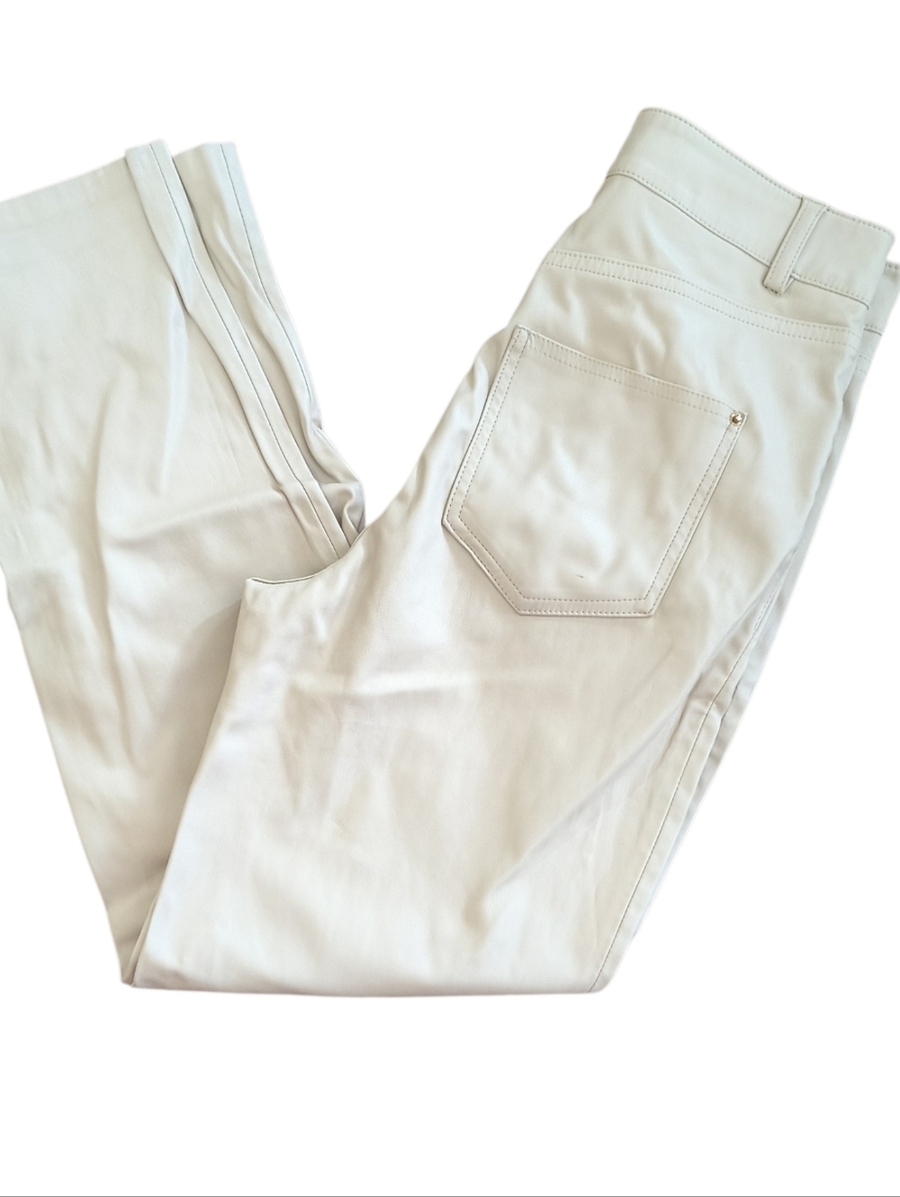 Zara Light Tan Colored Faux Leather Pants Size 2